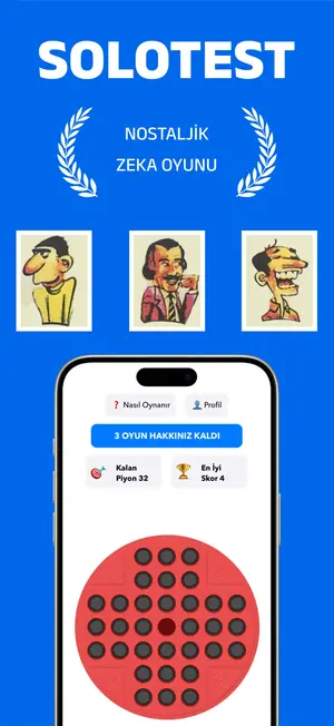 SoloTest iOS Uygulaması Ana Ekran Görüntüsü - Nostaljik Zeka Oyunu