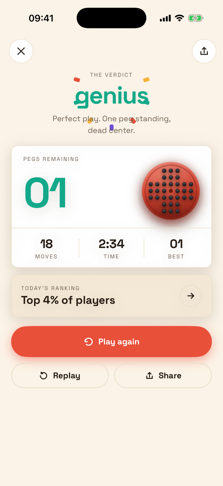 SoloTest oyun sonu karne ekranı
